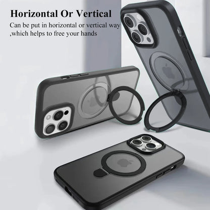 Magnetic Ring Stand Case for iPhone 17 16 15 14 13 12 11 Pro Max Plus