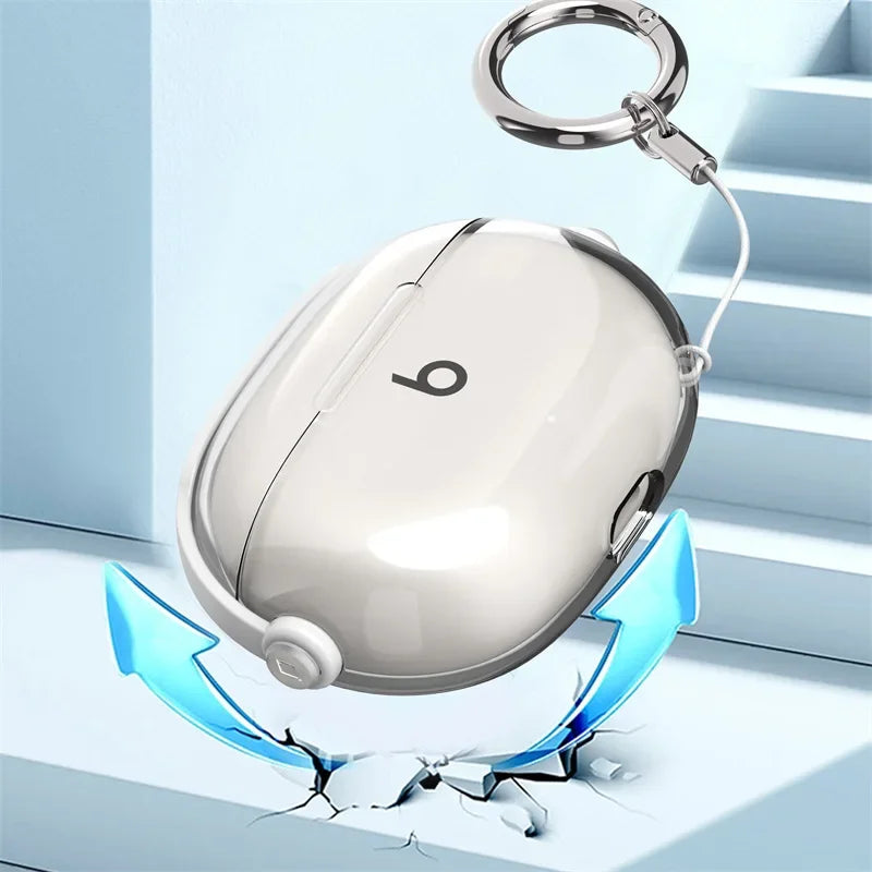 Soft Transparent Shockproof Case with Keychain for Beats Studio Buds +