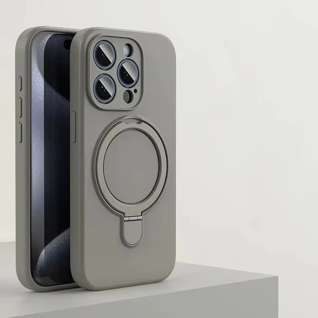 Liquid Silicone MagSafe Stand Case for iPhone 17 Air 16 15 14 13 Pro Max