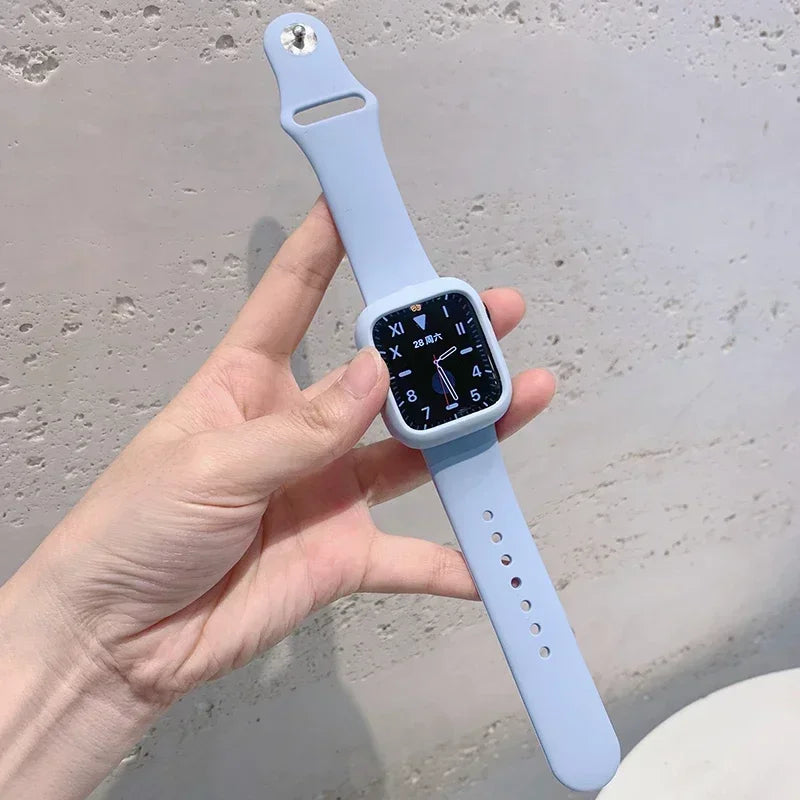 Shockproof Case with Silicone Sport Band for Apple Watch 42-45mm