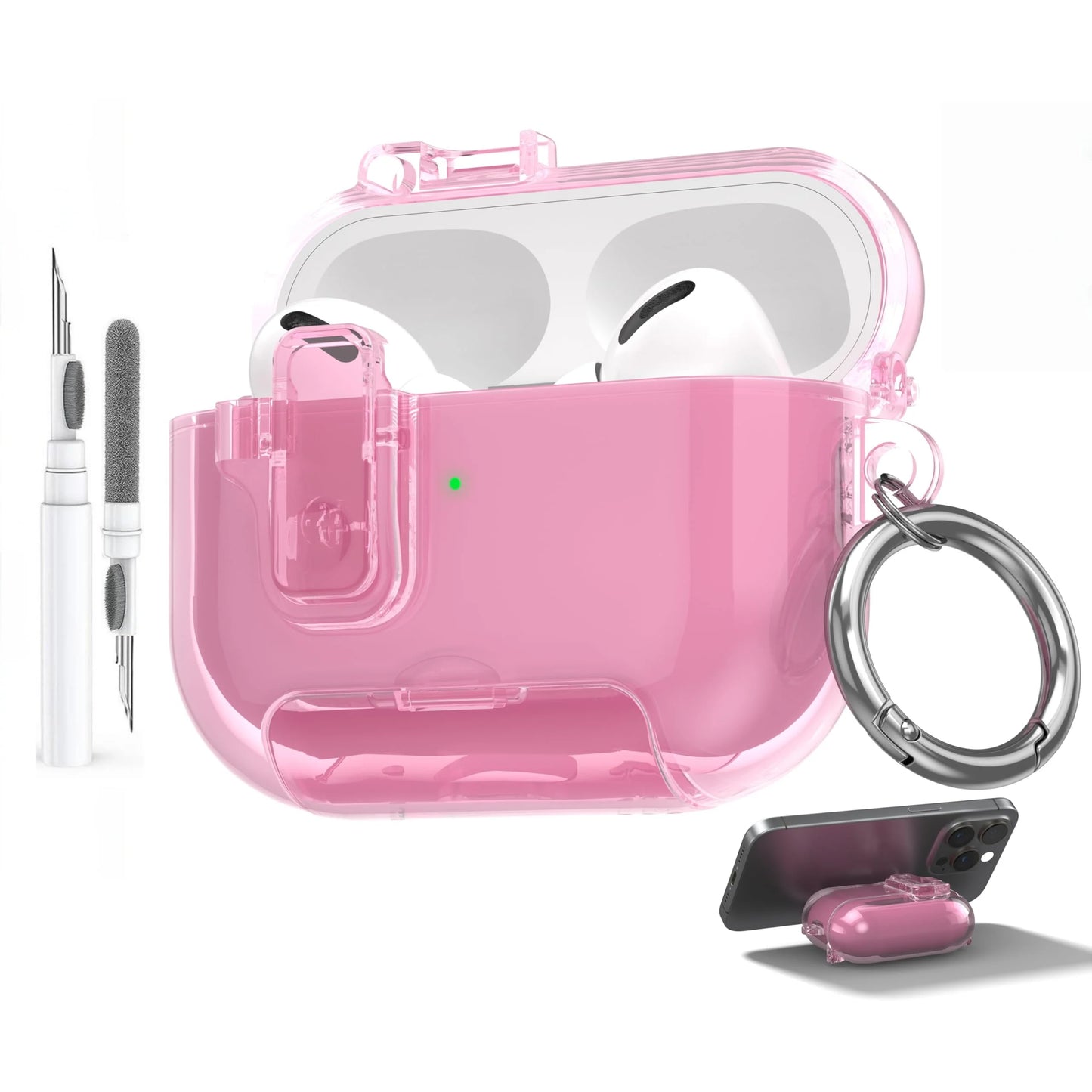 Clear Soft TPU Case for AirPods Pro 3 – Shockproof Cover with Cleaner Kit (2025)