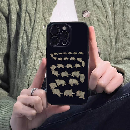 Niche Korean Elephant Y2K Case for iPhone 13–16 Pro Models