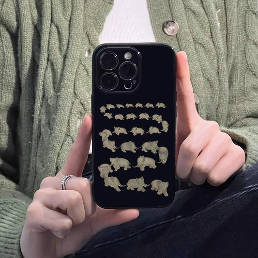 Niche Korean Elephant Y2K Case for iPhone 13–16 Pro Models