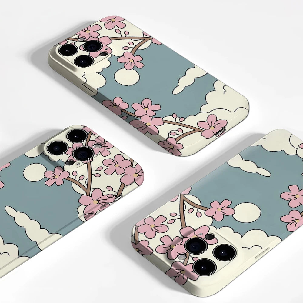 Cherry Blossom Sky Case for iPhone 17 16 15 14 13 12 Pro Max Plus