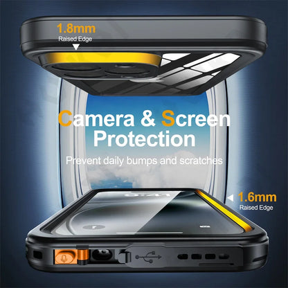 IP68 Waterproof Metal Case for iPhone 16–11 Pro Max – Underwater Cover
