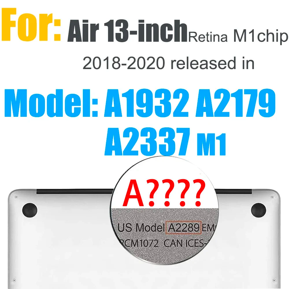 Crystal Clear Hard Case for MacBook Air/Pro 13–16" (All Models Listed)