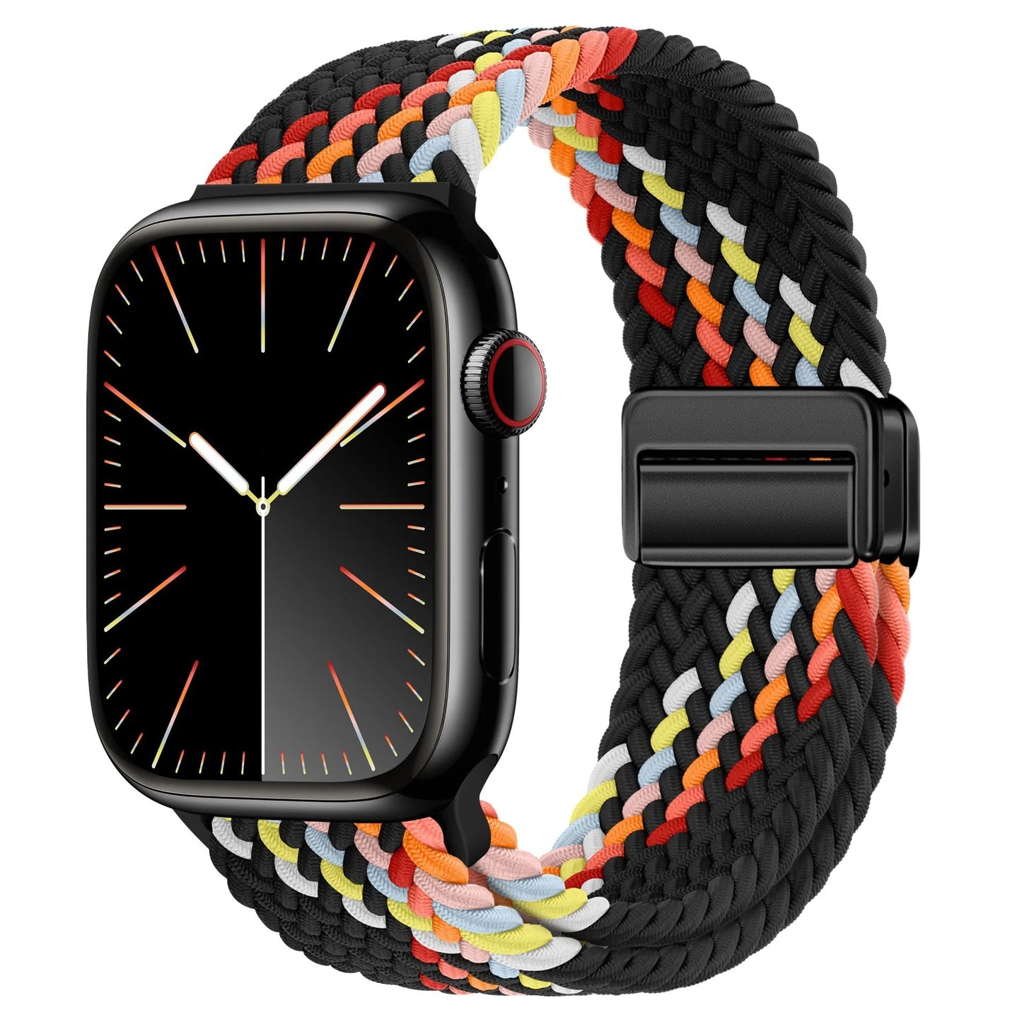 Braided Strap for Apple Watch Ultra 2 & Series 9–3, Magnetic Buckle Band 49–38mm