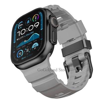 Fluorescent Silicone Bracelet for Apple Watch Series 4–10 & Ultra 2