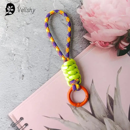 Braided Umbrella Rope Keychain Lanyard – Strong Strap for Keys and Phone Accessories