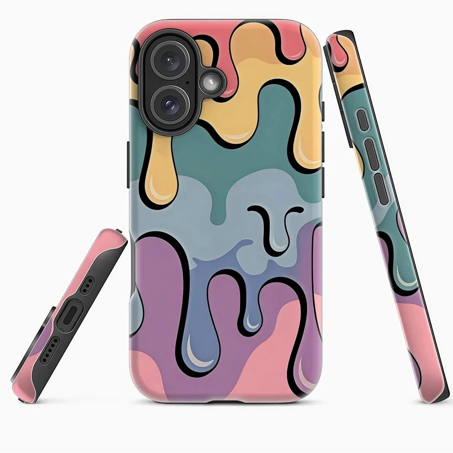 Fluid Pastels Case for iPhone 17 16 15 14 13 12 Pro Max Plus Double-Layer Cover