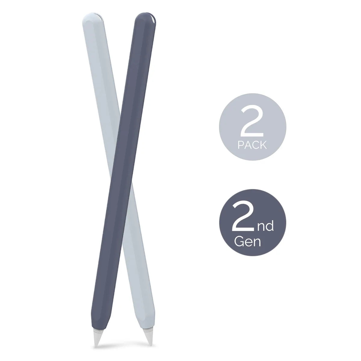 2-Pack Ultra-Thin Silicone Case for Apple Pencil Pro & 2nd Gen