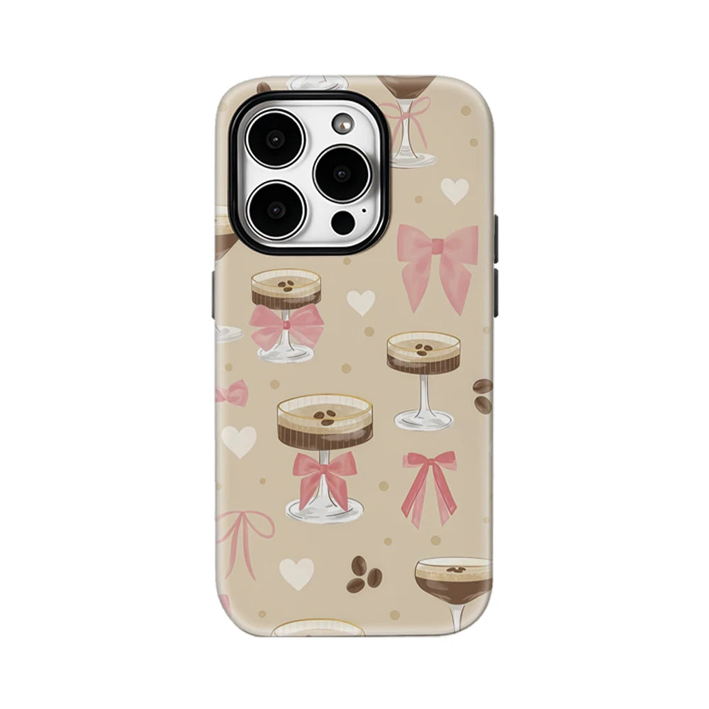 Coffee Drinks with Bows Case for iPhone 17 16 15 14 13 12 Pro Max Plus