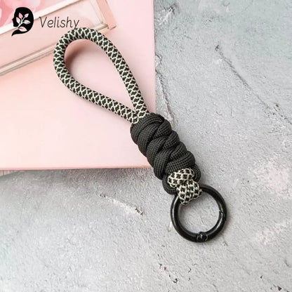Braided Umbrella Rope Keychain Lanyard – Strong Strap for Keys and Phone Accessories