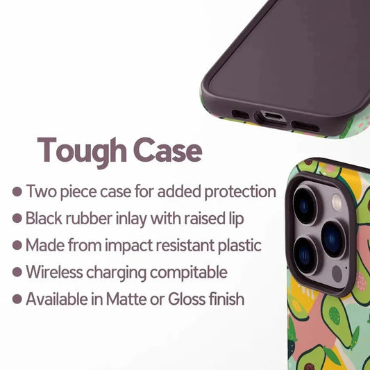 Avocado Pattern Case for iPhone 17–11 | Double-Layer Protective Cover