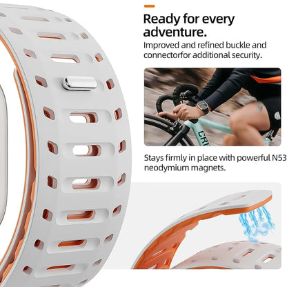 Magnetic Strap for Apple Watch Ultra 2 – Silicone Band Series 4–10 SE