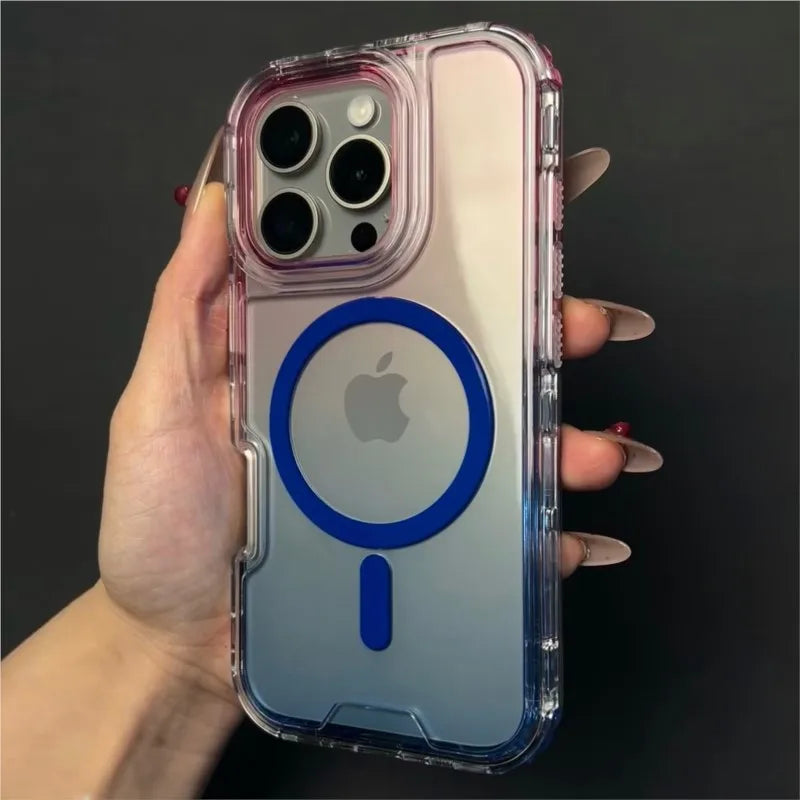 Heavy Duty 3in1 Magnetic Armor Shockproof Case For iPhone 16 15 14 13 12