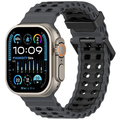 Ocean Silicone Strap for Apple Watch Ultra 3/2 & Series 11–6 SE Band