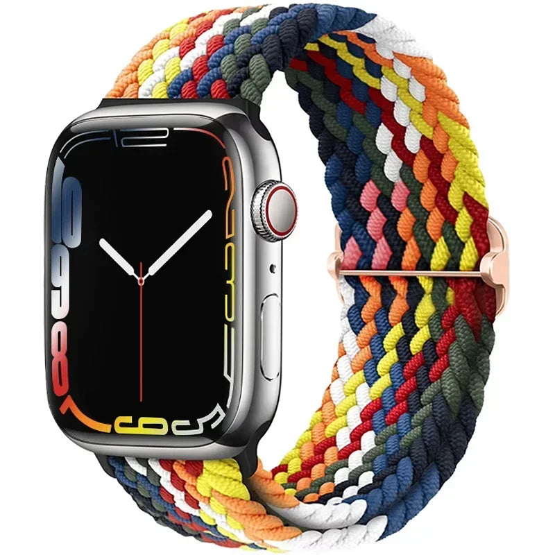 Braided Nylon Strap for Apple Watch Ultra 2/Series 10–4 Adjustable Band