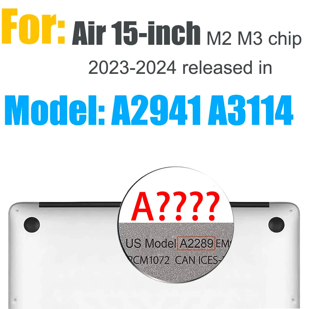 Crystal Clear Hard Case for MacBook Air/Pro 13–16" (All Models Listed)