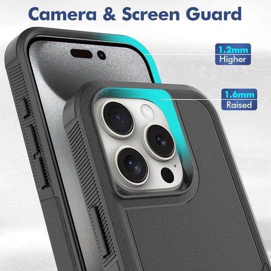 New Fashion Armor TPU/PC Hybrid Case for iPhone 16 Pro Max Shockproof Dual Layer