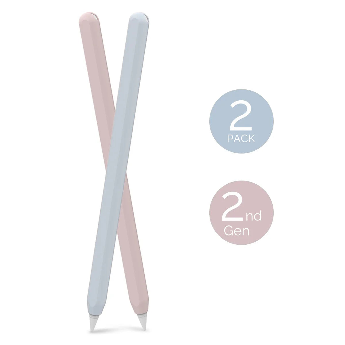 2-Pack Ultra-Thin Silicone Case for Apple Pencil Pro & 2nd Gen