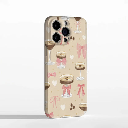 Coffee Drinks with Bows Case for iPhone 17 16 15 14 13 12 Pro Max Plus
