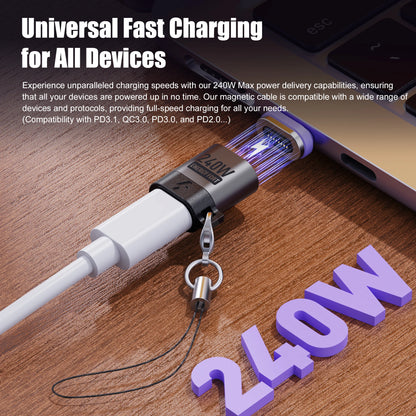 240W Magnetic USB-C Adapter – Fast Charging & Data Transfer Extender