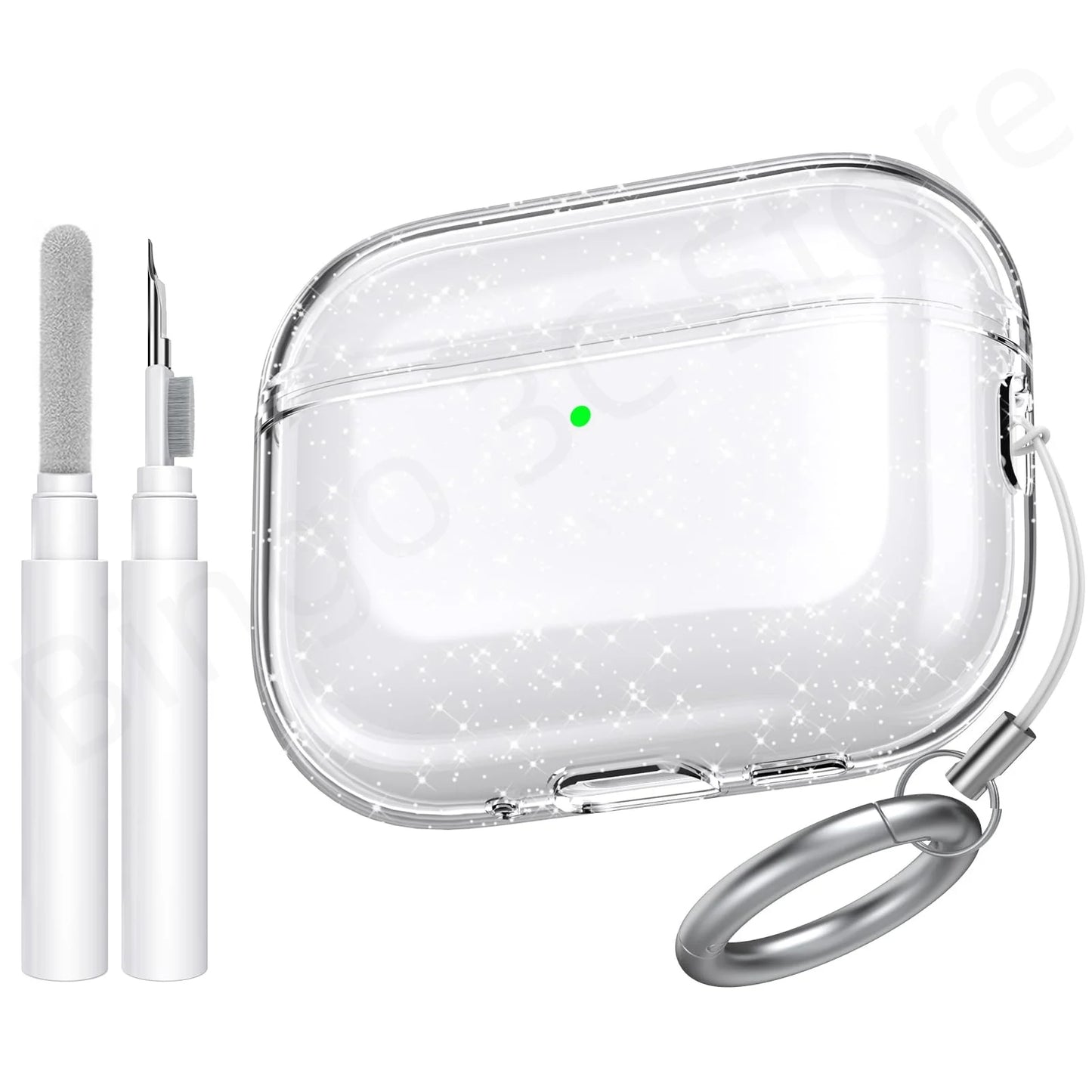 2025 Clear Magnetic Lock Case for AirPods Pro 3 with Stand & Cleaning Kit