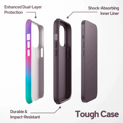 Luxury Rainbow Pattern Phone Case for iPhone 17–11 Pro Max Double Layer