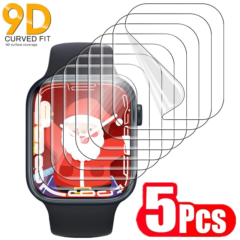 5PCS Hydrogel Screen Protector for Apple Watch Ultra 10 9 8 7 6 SE 49mm
