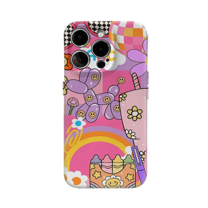Retro Groovy Pattern Case for iPhone 17 16 15 14 13 12 11 Pro Max Plus