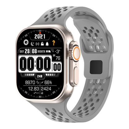 Silicone Sport Band for Apple Watch 3–Ultra, 38–49mm, Series 3–10 Adjustable Strap