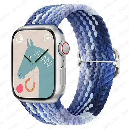 Braided Solo Loop for Apple Watch Ultra & Series 10–7 SE Elastic Band
