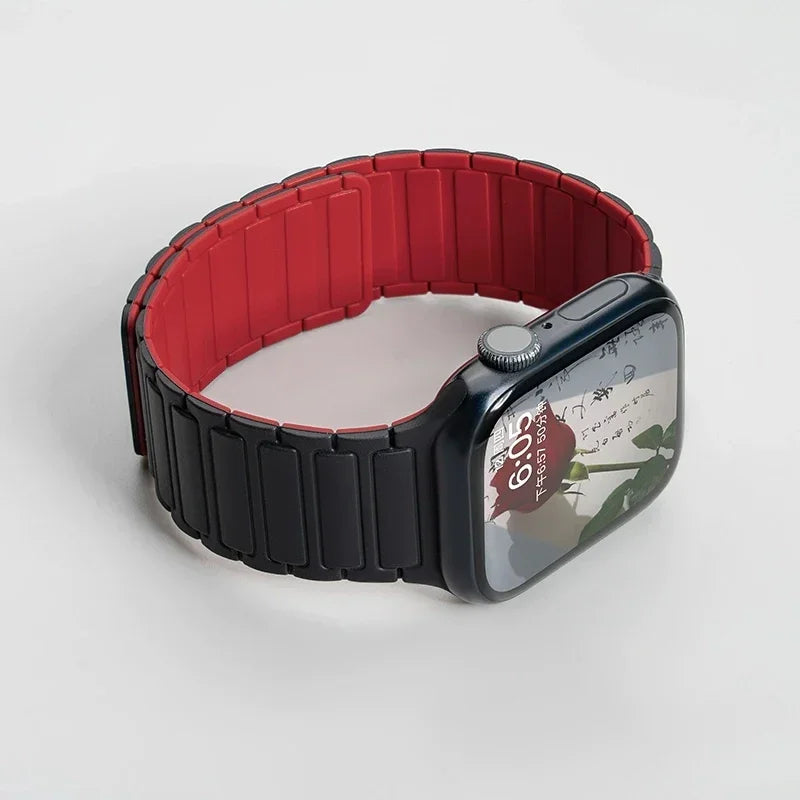 Magnetic Silicone Band for Apple Watch Ultra 2 Series 10–3 (49mm–40mm)