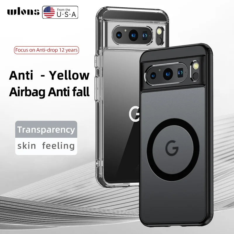 2025 Magnetic Matte Case for Pixel 9 Pro 8 7A 8A 7 Wireless Charging