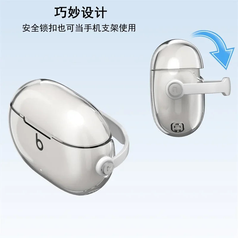 Soft Transparent Shockproof Case with Keychain for Beats Studio Buds +