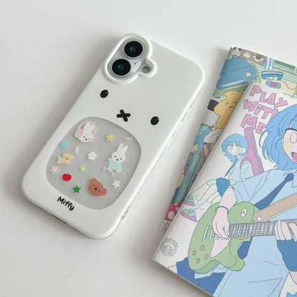 Miffy Rabbit Hollow Out Cute Case for iPhone 16–13 Pro Max Soft Cover