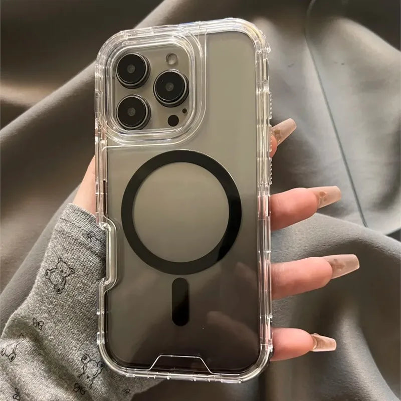 Heavy Duty 3in1 Magnetic Armor Shockproof Case For iPhone 16 15 14 13 12