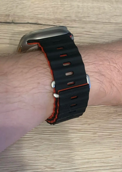 Ocean Silicone Strap for Apple Watch Ultra 3/2 & Series 11–5 SE2 Band