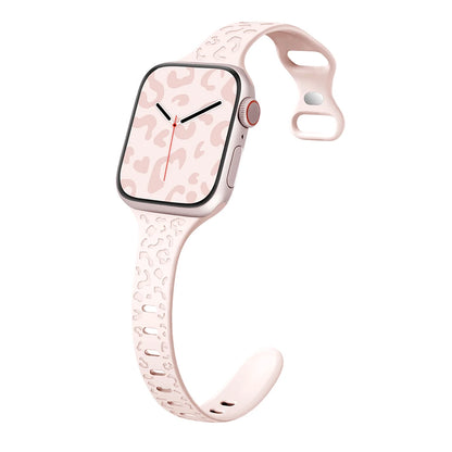 Engraved Slim Silicone Band for Apple Watch Series 9/8/7/6/SE/Ultra