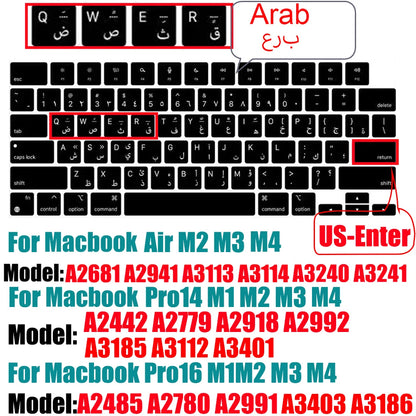 Keyboard Cover for MacBook Air/Pro M1 M2 M3 13.6" 14" 16" with Touch ID