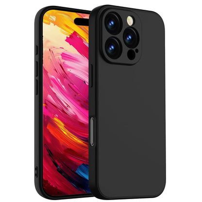 Ultra-Thin Matte Silicone Case for iPhone 16 Pro Max & 16 Plus – Black