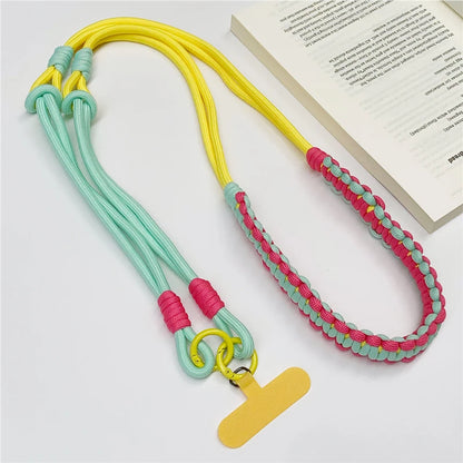 3-in-1 Korean Mobile Phone Lanyard Woven Anti-Loss Handing Rope for iPhone & Xiaomi