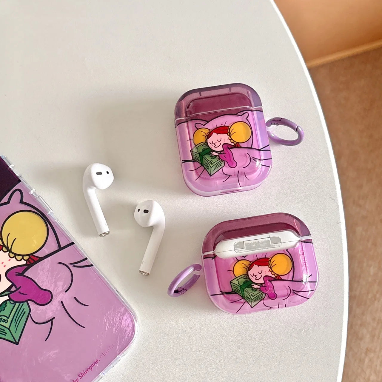 Cartoon Sleeping Princess AirPods Case for Pro 2/3/1/2/4 – Soft TPU Cover