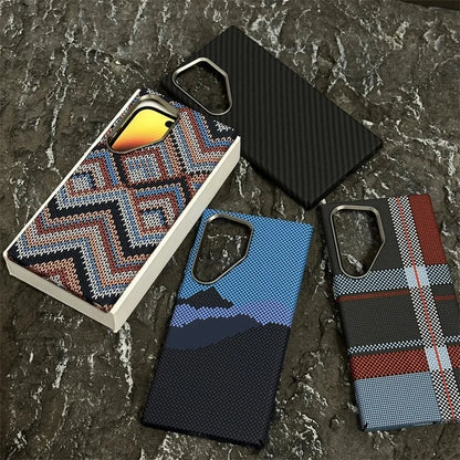 Luxury Carbon Fiber MagSafe Case for Samsung Galaxy S25/S24 Ultra Plus – Hard Cover