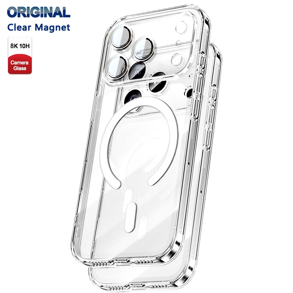 Full Back Clear MagSafe Case for iPhone 17 Pro Max 17 Air Magnetic Cover