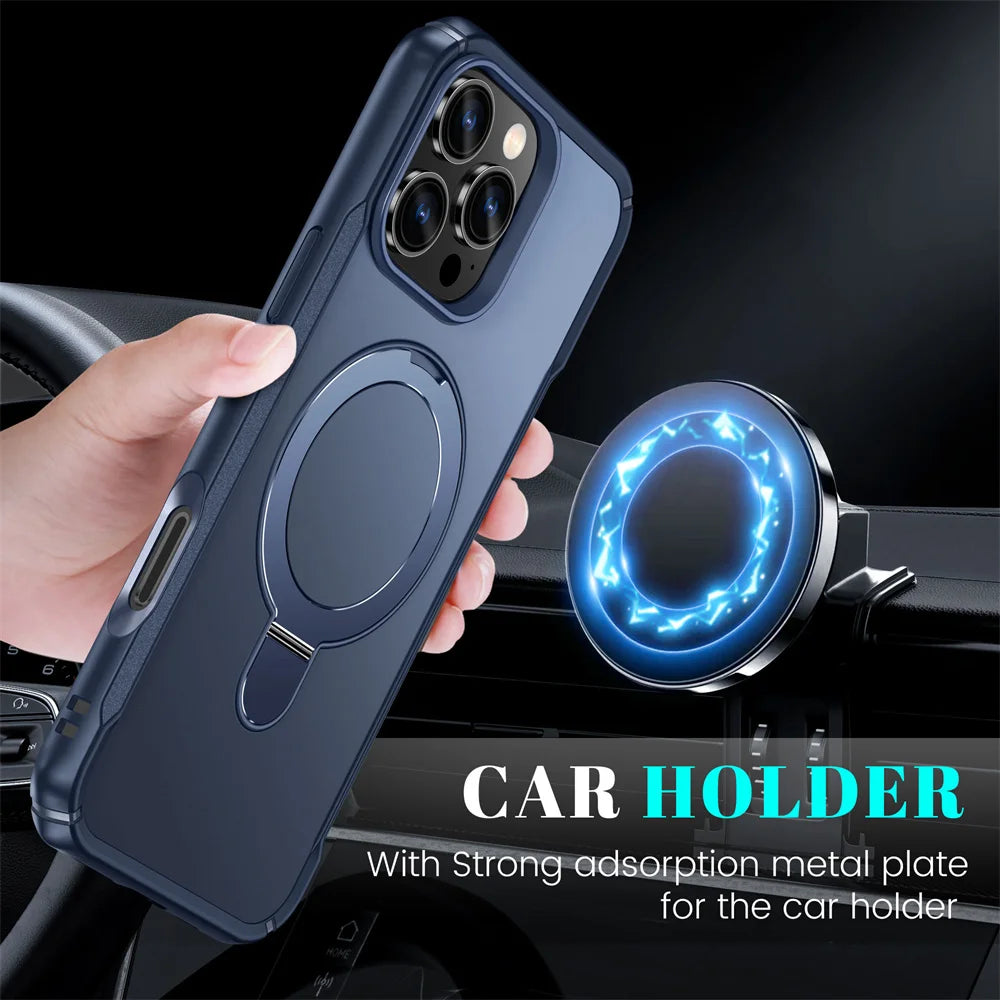 MagSafe Fold Stand Magnetic Case for iPhone 17 16 15 14 13 12 11 Pro Max