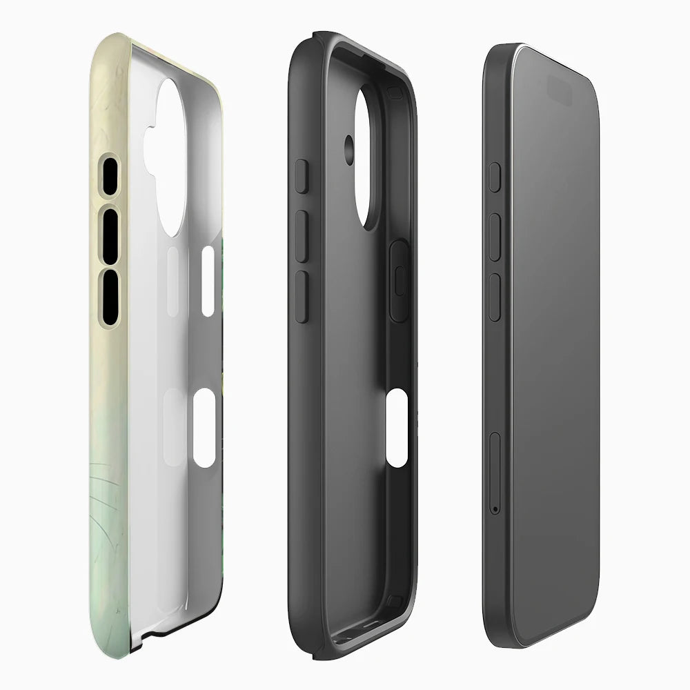 Black Cat Green Scarf Double-Layer Case for iPhone 17 16 15 14 13 12 Pro Max