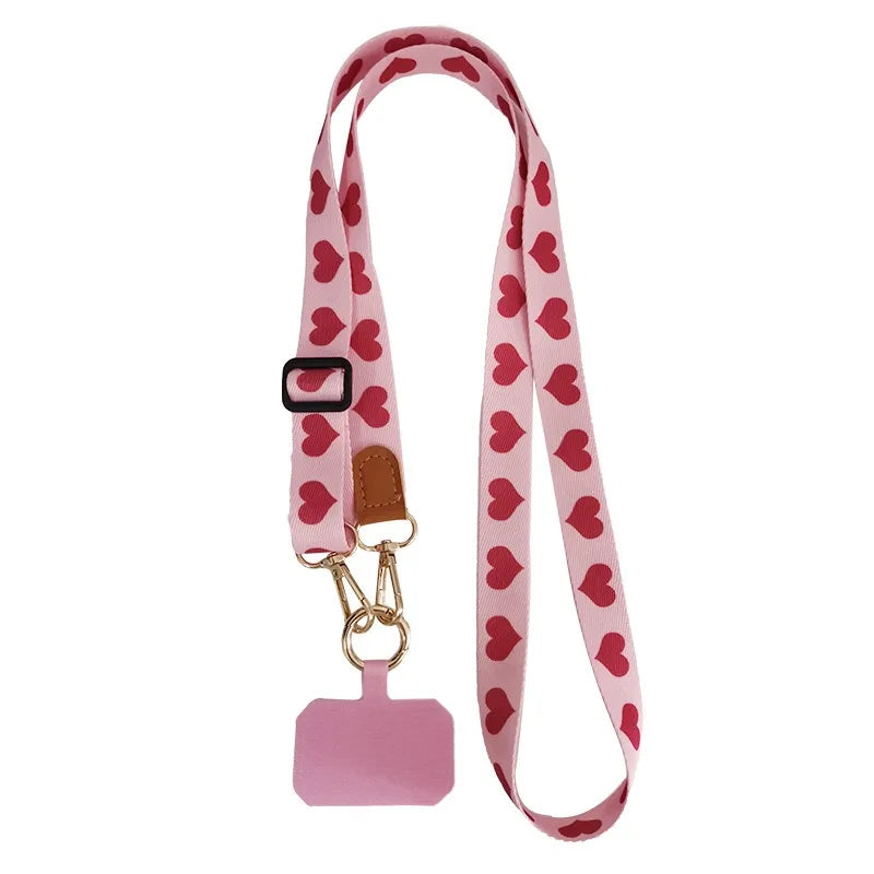 Wide Printed Crossbody Phone Strap – Adjustable Anti-Theft Lanyard