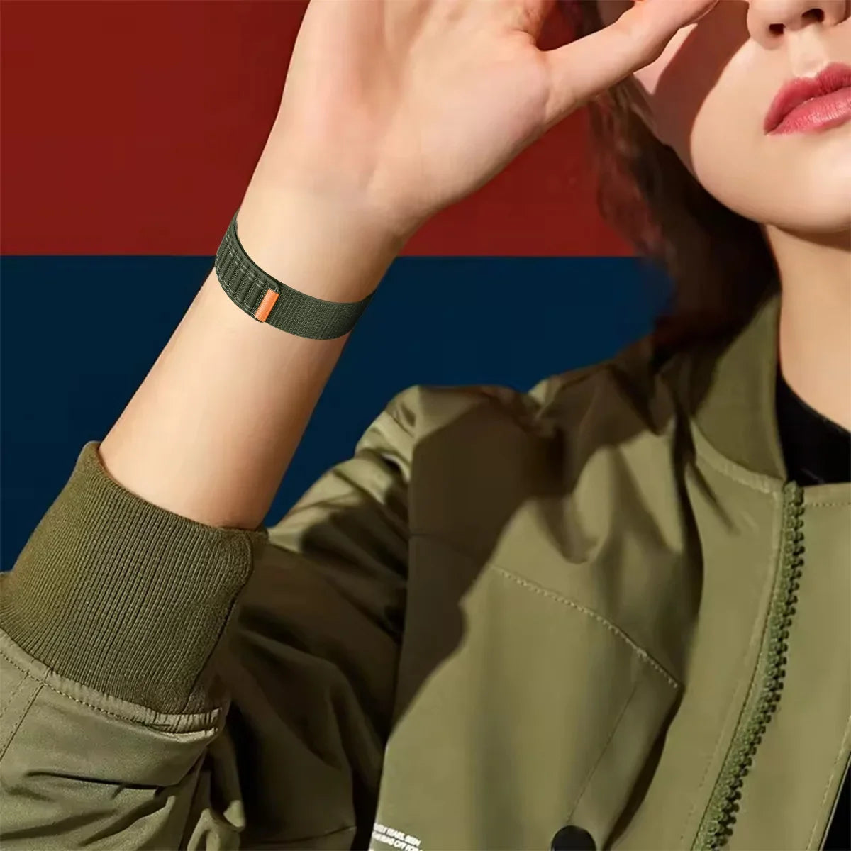 Nylon Wave Pattern Strap for Apple Watch Ultra 2 & Series 10–3, Adjustable 38–49mm Band